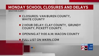 Monday March 16 School delays closures