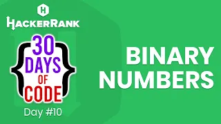 Hackerrank 30 Days of Code Cozumleri - Day 10 Binary Numbers