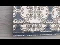 Dark Blue Brown and Stone Modern Faux Roman Shade Valance with Blue Gimp Trim
