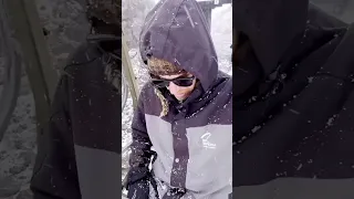 Snowing?! Bit different to the boat. #sailingfamily #snowing #adventure