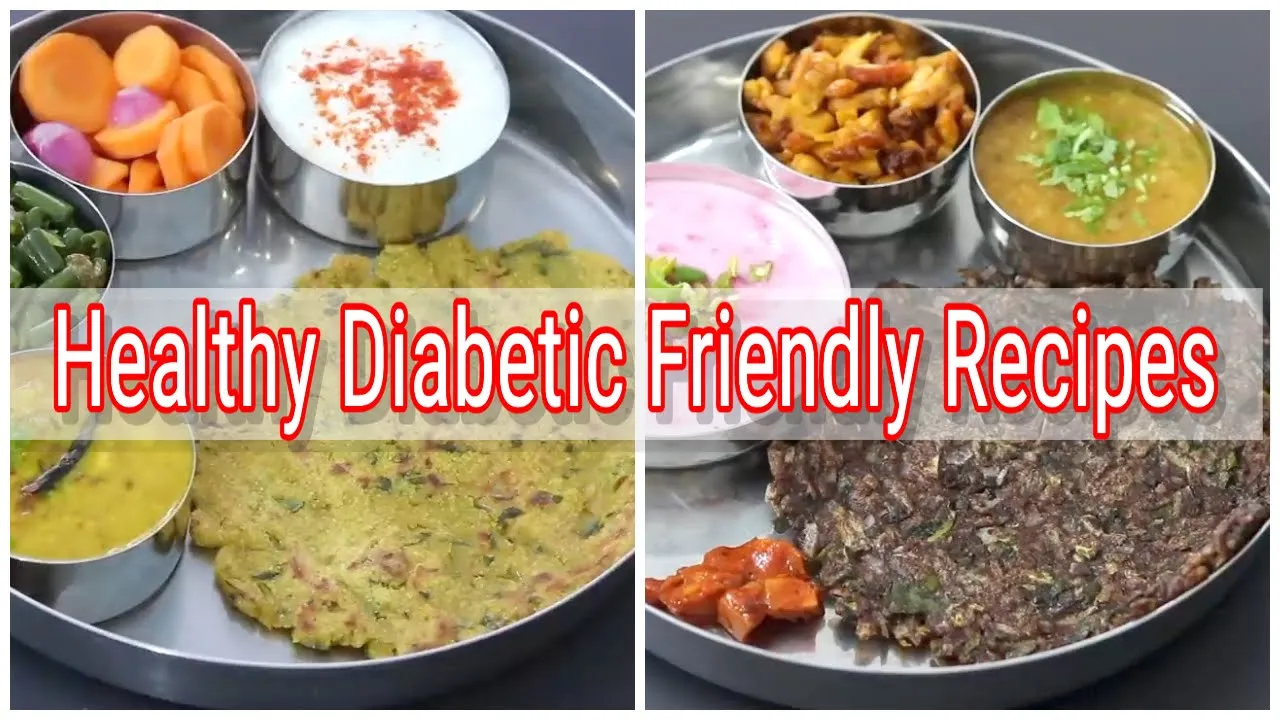 2 Healthy Diabetic Diet Meal Plan - Veg Thali - Diabetic Friendly Recipe Ideas   Skinny Recipes