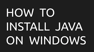Lesson 2 How to install Java Windows