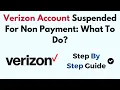 Verizon Account Suspended For Non Payment What To Do