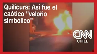 Caos en Quilicura: Disparos, fuegos artificiales y un auto quemado dejó "velorio simbólico"