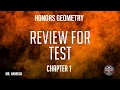 Honors Geometry Review for Chapter 1 Test