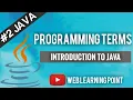 Java Introduction to Java Programming Terms Class 8th ICSE Board