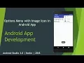 Options Menu with Image Icon in Android App App Bar Android Studio 3 0 1 Kotlin 2018