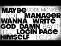 Code Monkey Jonathan Coulton Kinetic Typography shorter version