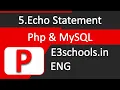 Echo statement in php Php Tutorial E3schools