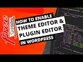 how to enable theme editor in WordPress 2021 Enable Theme Plugin Editor in WordPress free Guideline