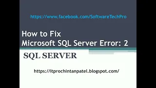 SQL SERVER How to Solve SQL Server Error 2 Fix Microsoft SQL Server Error - 2 Error 40
