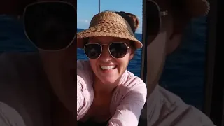 Smooth #sailing with our gennaker! ⛵️🌊😎 #catamaran #sailingcouple  #boatlife