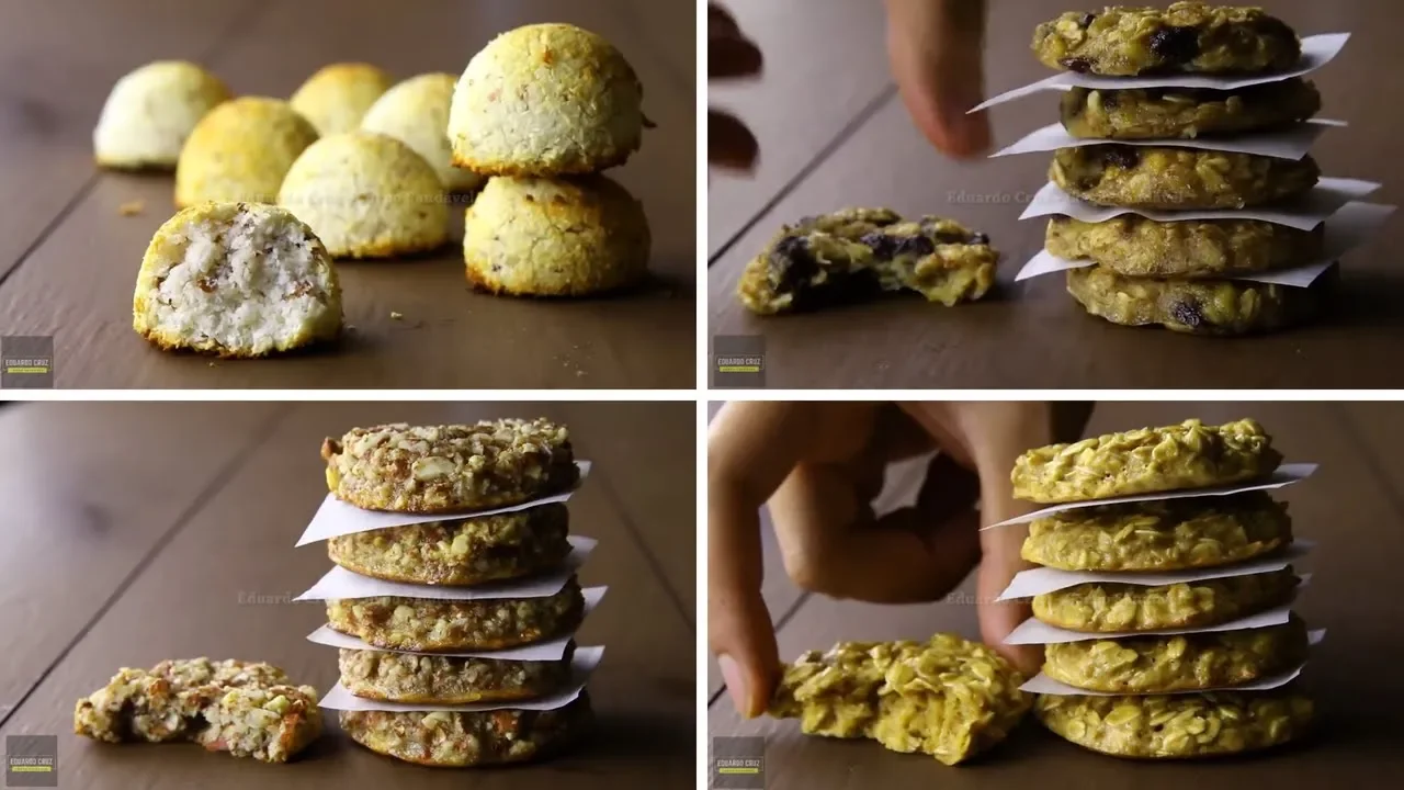 4 COOKIES SAUDÁVEIS RECEITAS FÁCEIS DE BISCOITO DA PERDA DE PESO