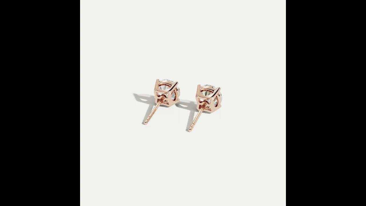 Round Lab-Grown Diamond Solitaire Stud Earrings