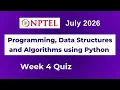 NPTEL Programming Data Structures and Algorithms using Python Assignment 4 Answers Week 4 July 2026