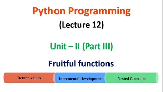 Python Programming JNTUA UNIT 2 Fruitful Functions Lecture 12
