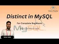 31 Distinct in MySQL Introduction to MySQL