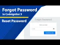 Forget Password in Codeigniter 3 using email Reset Password in CI 3 PHP Mysql