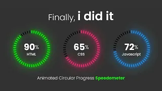 Animated Circular Progress Bar Speedometer using Html CSS Vanilla Javascript No Plugins