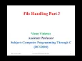 File Handling in C Part 3