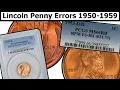 1950-1959 Lincoln Penny Errors Varieties Complete Guide - Values Clear Explanation