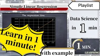 Learn Simple Linear Regression in 1 minute Part 1 - Statistics Learning