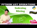 List in Python Part - 9 List Operations Indexing Slicing in list Class 11 IP CBSE