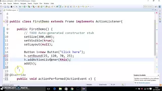 6 Java AWT program for Button using actionListener