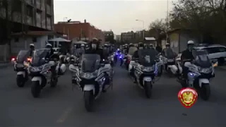 جانب من قيام الوحدات الشرطية بمدينة دمشق بتنفيذ قرار حظر التجول الذي تم اقراره من قبل الفريق الحكومي دندنها