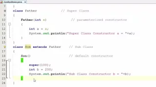 140 super with parameterized constructor in Java Programming Hindi