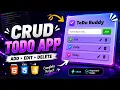 Build a CRUD To-Do App using HTML CSS JavaScript Add Edit Delete Tasks