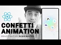 React Native Confetti Explosion Drag Drop Animation with Reanimated Skia