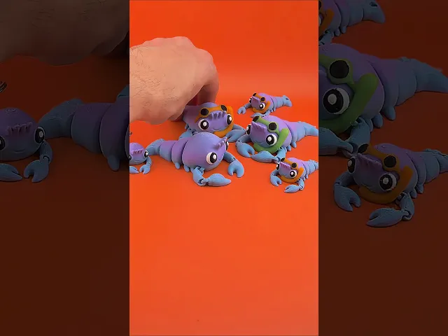 Lobster Pool Party / Articulated Fidget Toy / Keychain video thumbnail