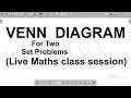 Venn Diagram for Two Set Problems - How to Solve Venn Diagram Questions Involving Two Sets
