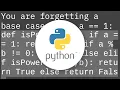 Why does my recursive function with if-elif statements return None