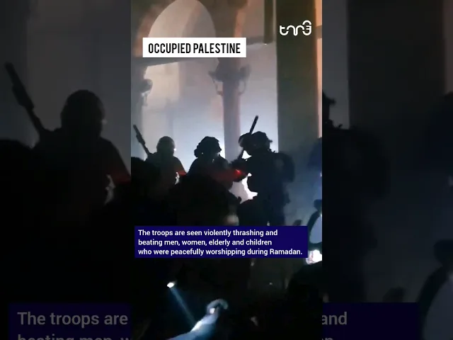 ⁣Innocent #palestinian #worshippers Terrorized at #alaqsa by #israel Occupational forces