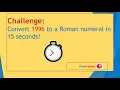 Convert 1996 to Roman Numerals in 15 Seconds