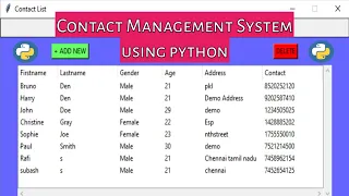 Contact Management System in Python SQLite3 Tkinter