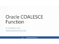 Oracle COALESCE Function