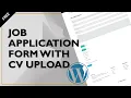 How to Create a Job Application Form in WordPress with File Upload