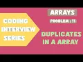 Find duplicate in an array of N 1 integers Coding Interview Question 11 Arrays Hindi