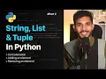 Part-2 String List Tuple Python for Beginners Data-types In Python