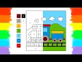 How to Color Train by Numbers Coloring Page