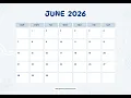 June 2026 Calendar Printable A4 US Letter Portrait Landscape Free PDF Download June 2026