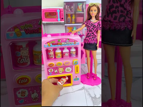 Satisfying With Unboxing Miniature Barbie and Vending Machine Set Toys #shorts
