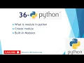 36 - Module in Python Built-in Modules Create module in Python in Hindi