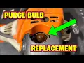 Purge bulb replacement on a Stihl FS 90 R trimmer and servicing the unit as well