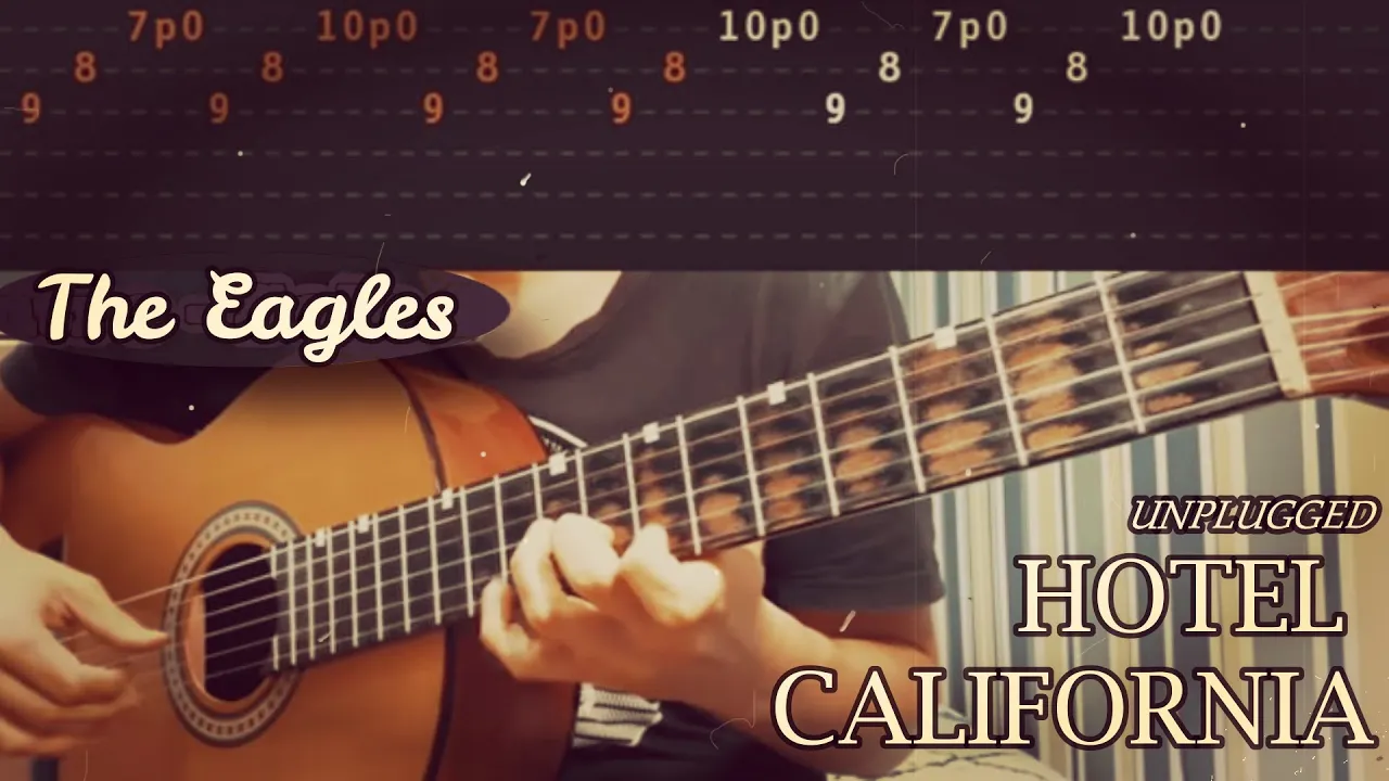 HOTEL CALIFORNIA (Live/Acoustic) - The Eagles - Full Guitar Lesson (TABS)