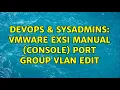 DevOps SysAdmins VMWare EXSi manual console Port Group VLAN edit