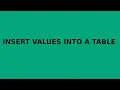Insert values into table using pgadmin4